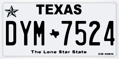 TX license plate DYM7524