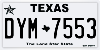 TX license plate DYM7553