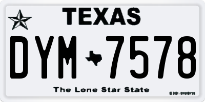 TX license plate DYM7578