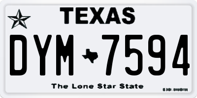 TX license plate DYM7594