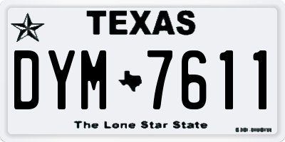 TX license plate DYM7611