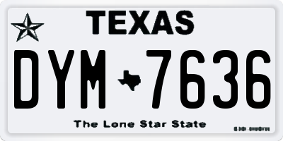 TX license plate DYM7636