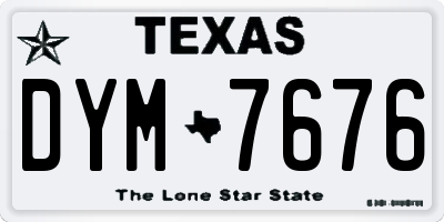 TX license plate DYM7676