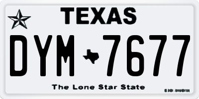 TX license plate DYM7677