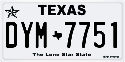 TX license plate DYM7751