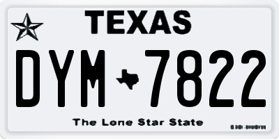 TX license plate DYM7822