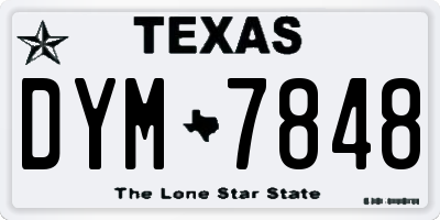 TX license plate DYM7848