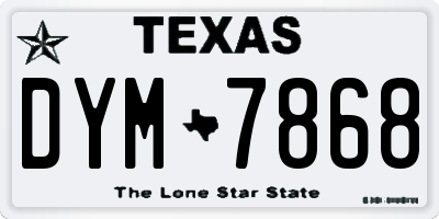 TX license plate DYM7868