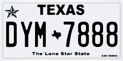 TX license plate DYM7888