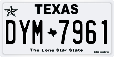 TX license plate DYM7961