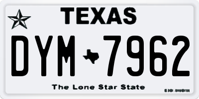TX license plate DYM7962