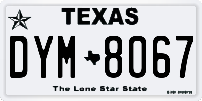 TX license plate DYM8067