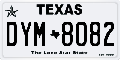 TX license plate DYM8082