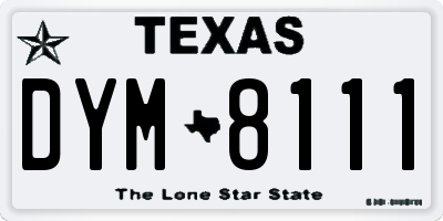TX license plate DYM8111
