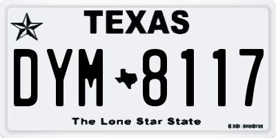 TX license plate DYM8117