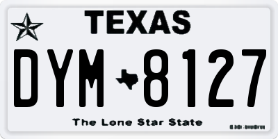 TX license plate DYM8127