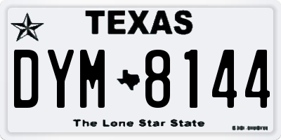 TX license plate DYM8144