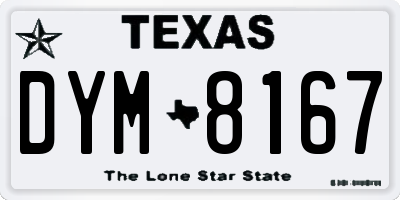 TX license plate DYM8167