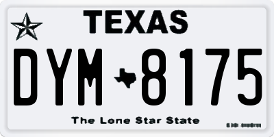 TX license plate DYM8175