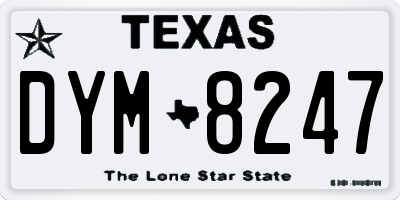 TX license plate DYM8247