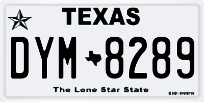 TX license plate DYM8289