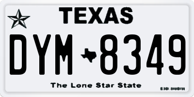 TX license plate DYM8349
