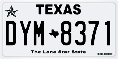 TX license plate DYM8371