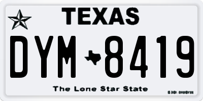 TX license plate DYM8419