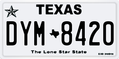 TX license plate DYM8420