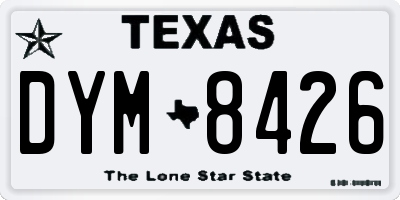 TX license plate DYM8426