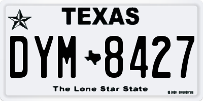 TX license plate DYM8427
