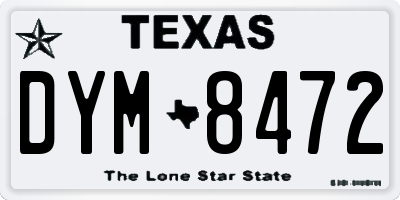 TX license plate DYM8472