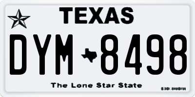 TX license plate DYM8498