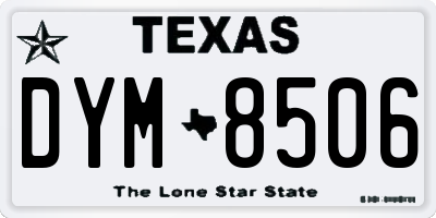 TX license plate DYM8506