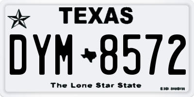 TX license plate DYM8572