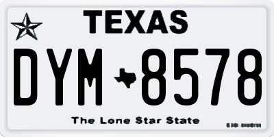 TX license plate DYM8578
