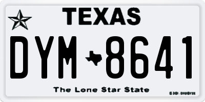 TX license plate DYM8641