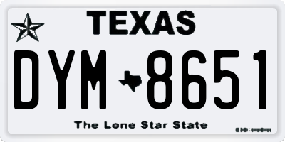 TX license plate DYM8651