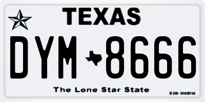 TX license plate DYM8666