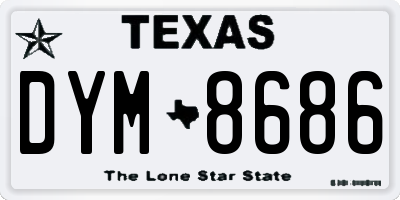 TX license plate DYM8686