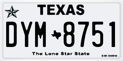 TX license plate DYM8751