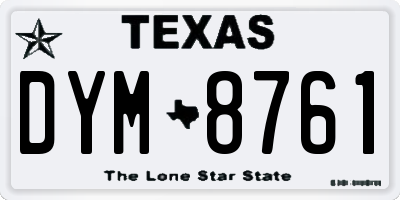 TX license plate DYM8761