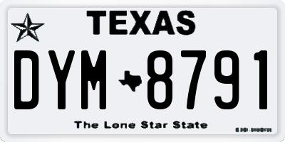 TX license plate DYM8791