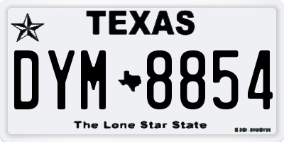 TX license plate DYM8854