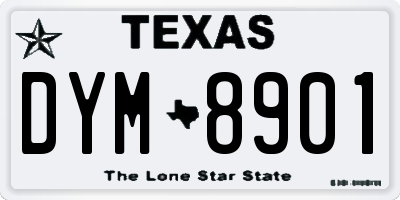 TX license plate DYM8901