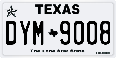 TX license plate DYM9008