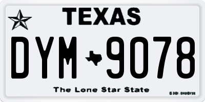 TX license plate DYM9078