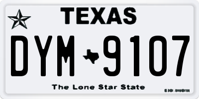 TX license plate DYM9107