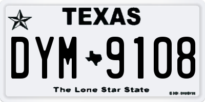 TX license plate DYM9108