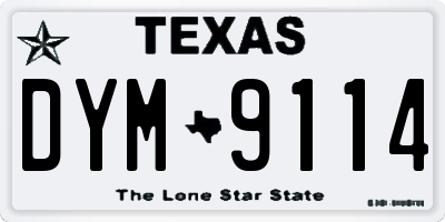 TX license plate DYM9114
